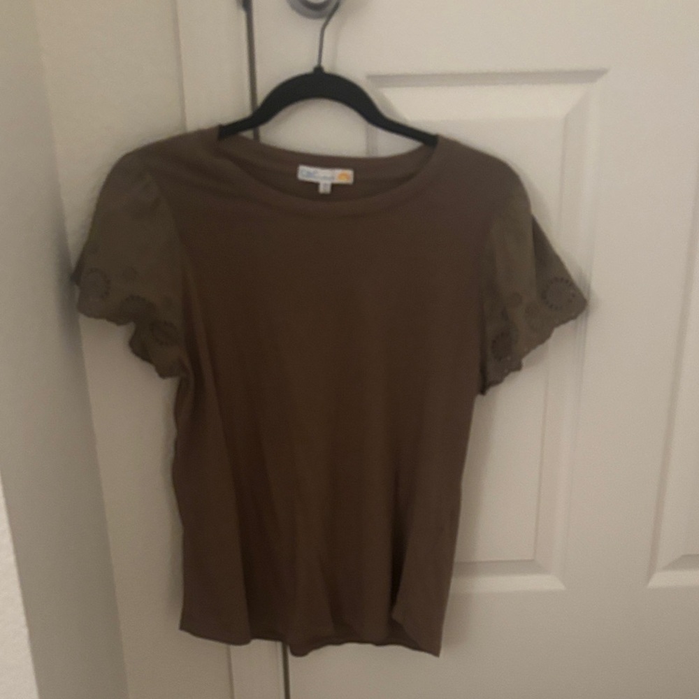 C&C California Brown/Olive Short Sleeve Top